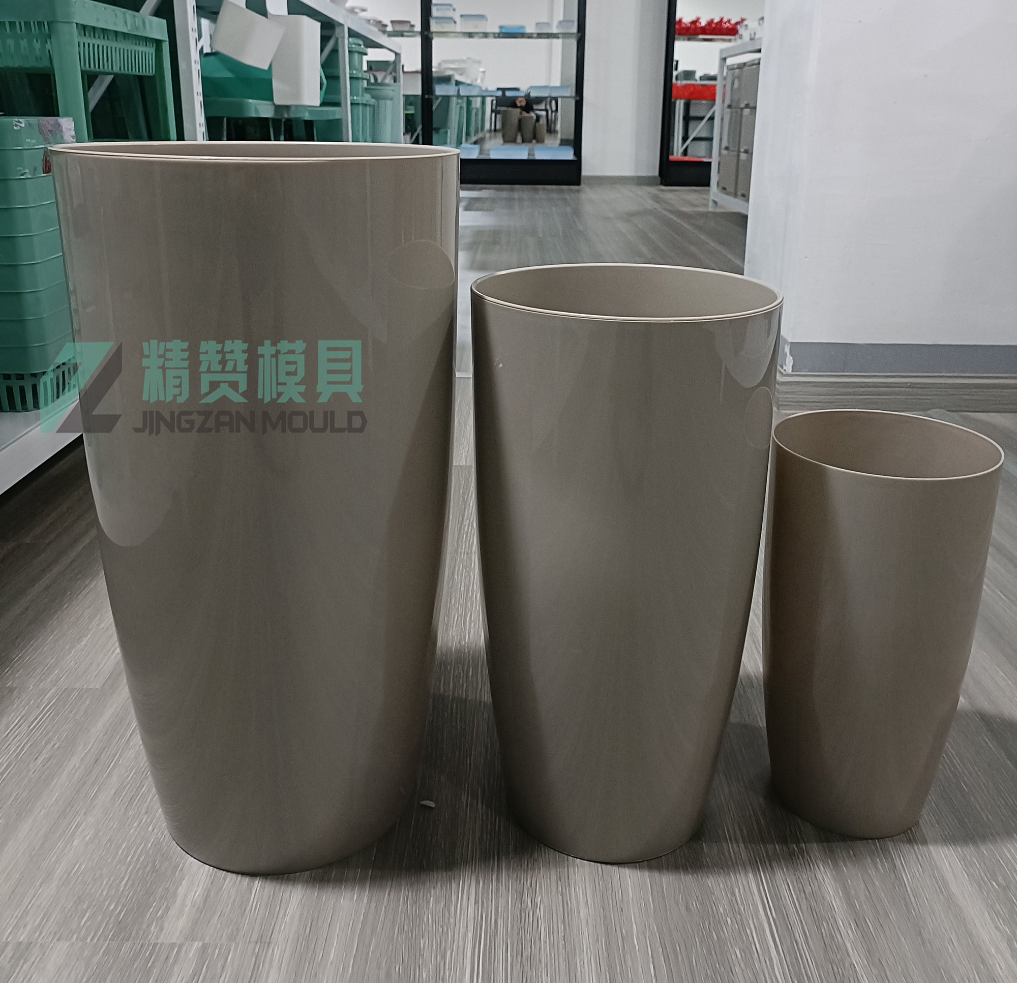 Plastic Injection Round Polished surface Flower Pot  Mould