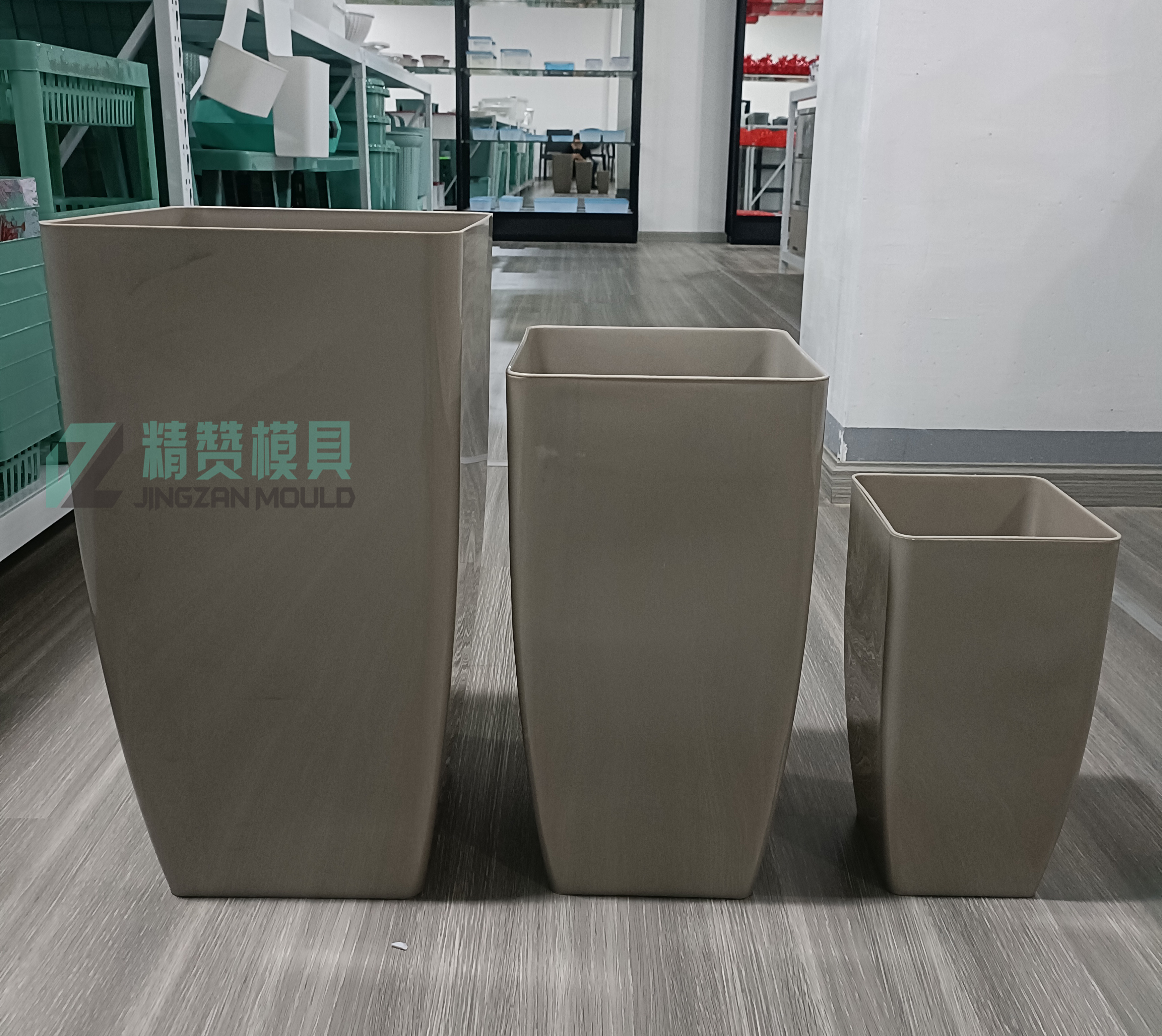 Plastic Injection Square Polished surface Flower Pot  Mould