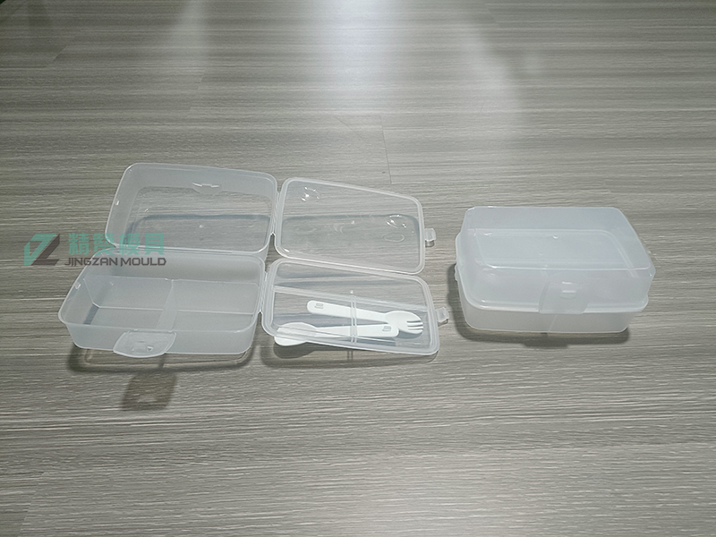 Plastic injection foldable two layers lunch box mould 