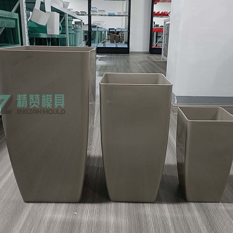 Plastic Injection Square Polished surface Flower Pot  Mould