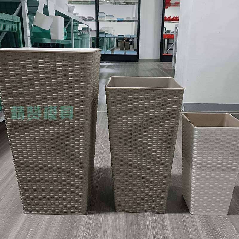 Plastic Injection Square rattan Flower Pot  Mold