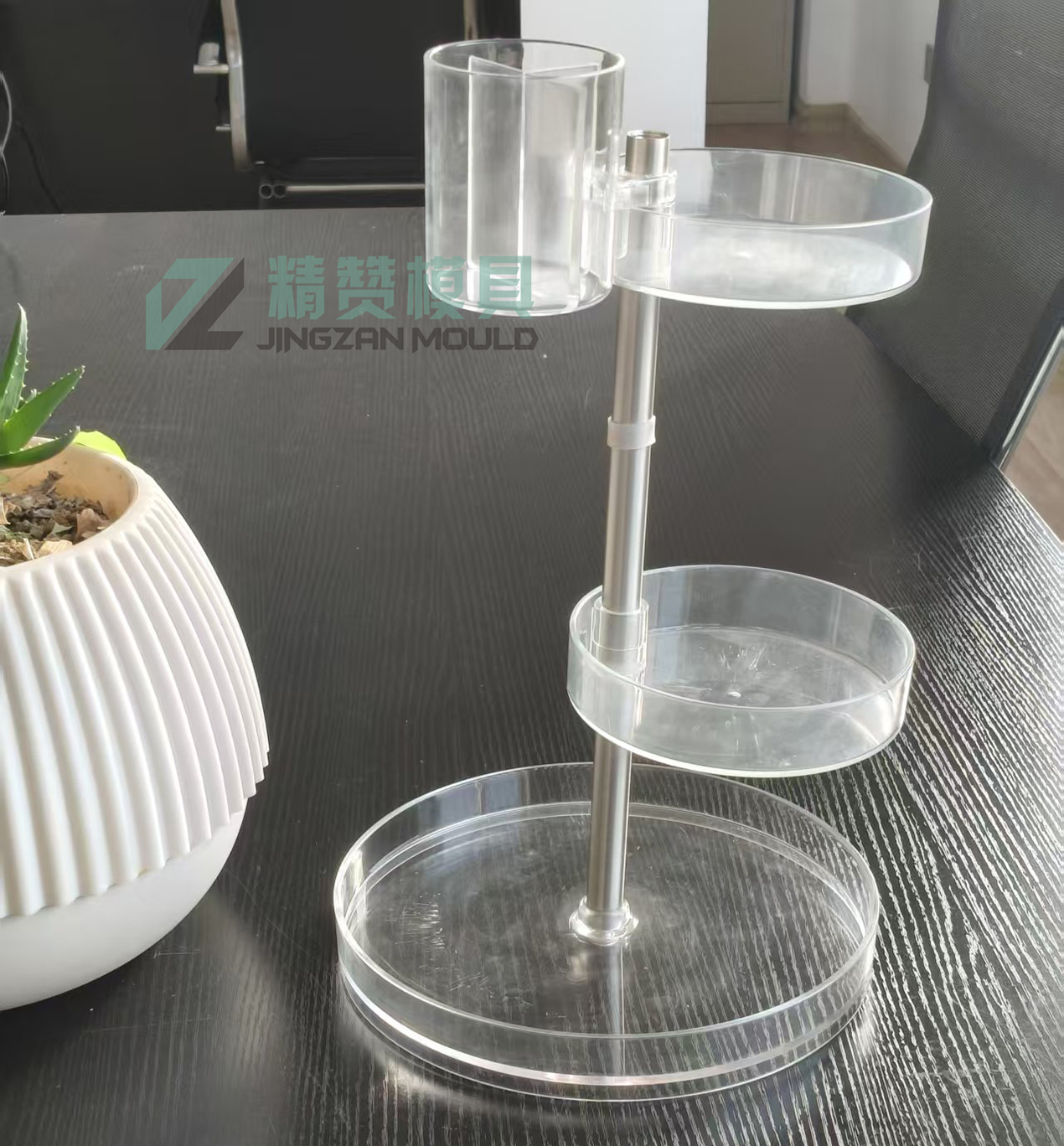 Plastic PET cosmetic storage rack mould 