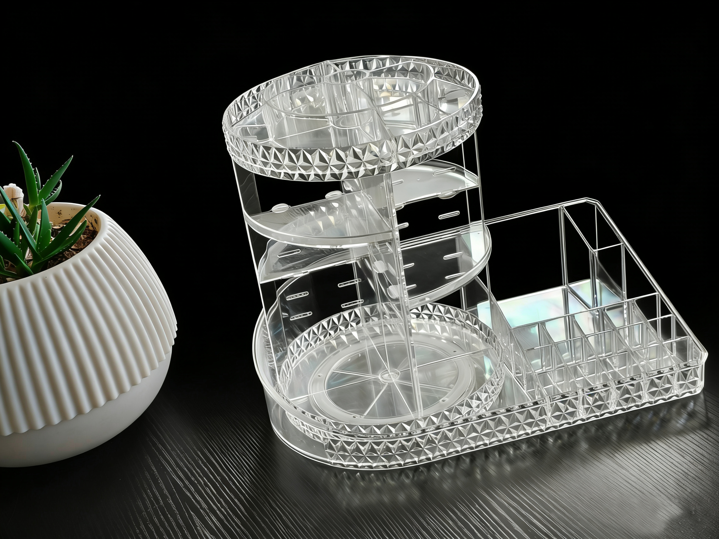 Plastic PET cosmetic storage rack mould 